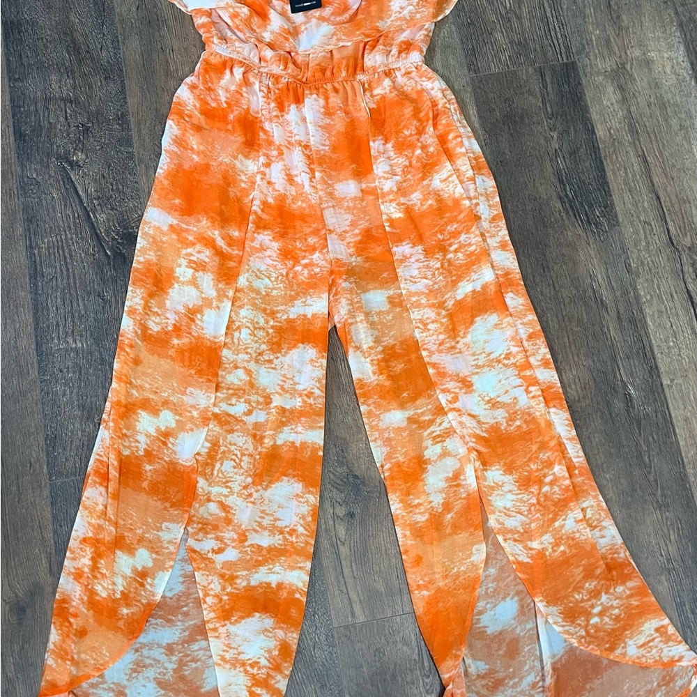 Orange Tie-Dye Jumpsuit